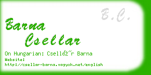 barna csellar business card